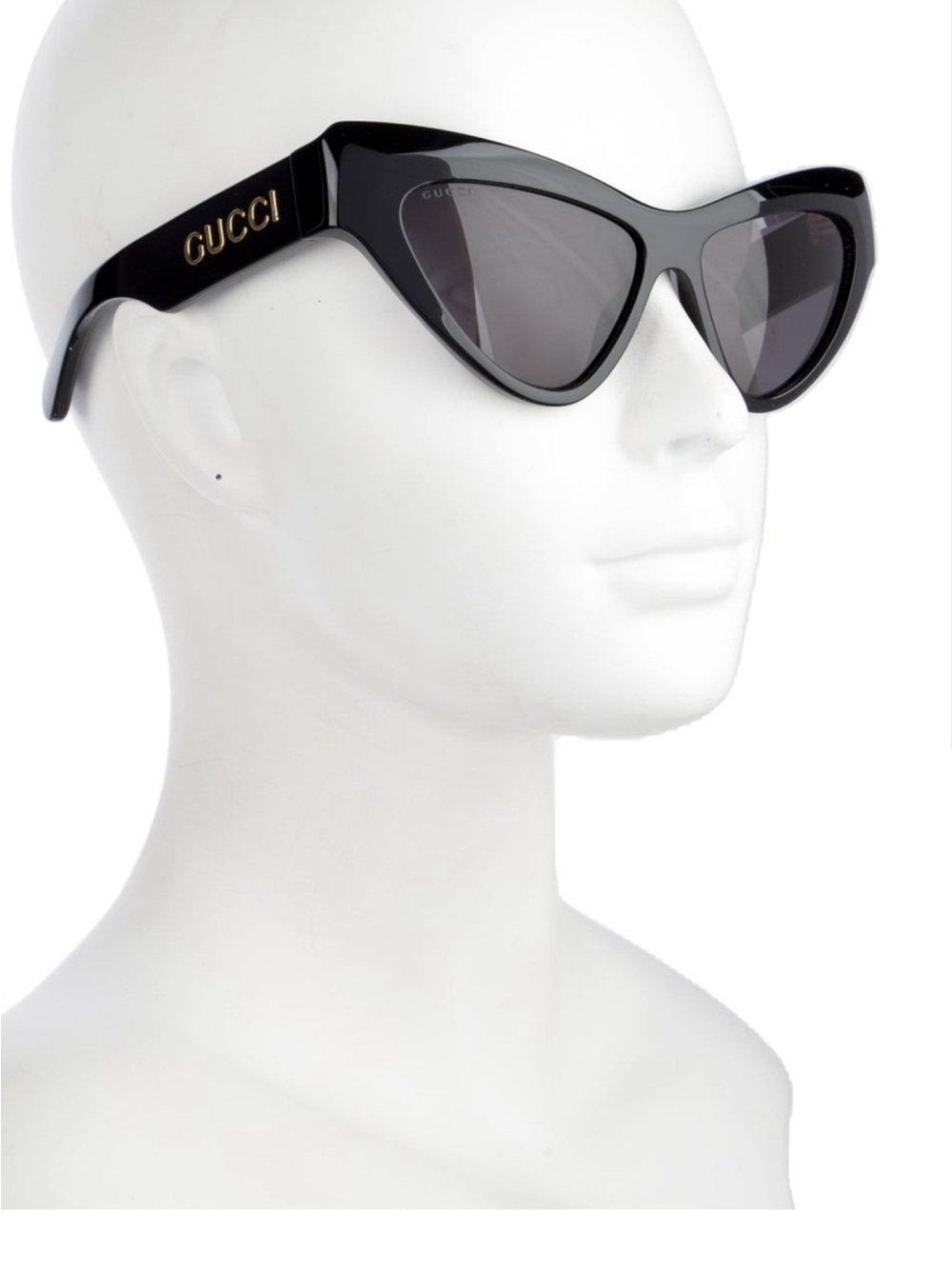 Gucci Black Cat-Eye Sunglasses with Gold Logo